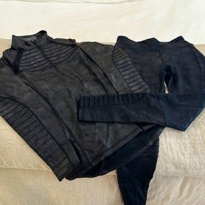 HPE activewear set - black with metallic-looking finish